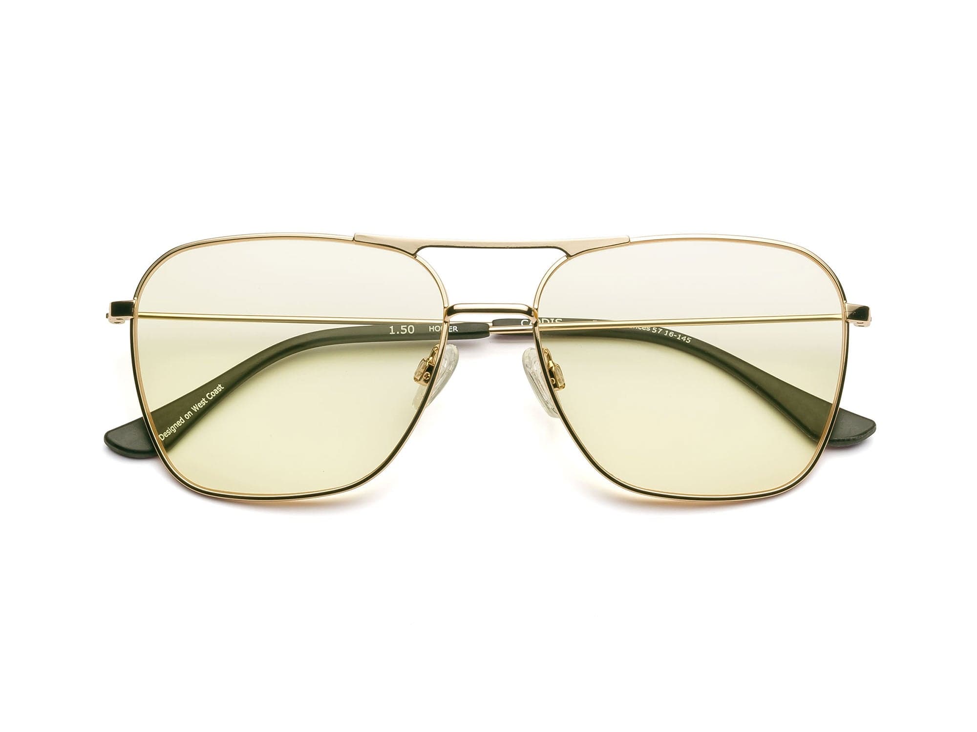 4-Pair Mens Square Metal Frame Reading Glasses - Golden, Classic Readers