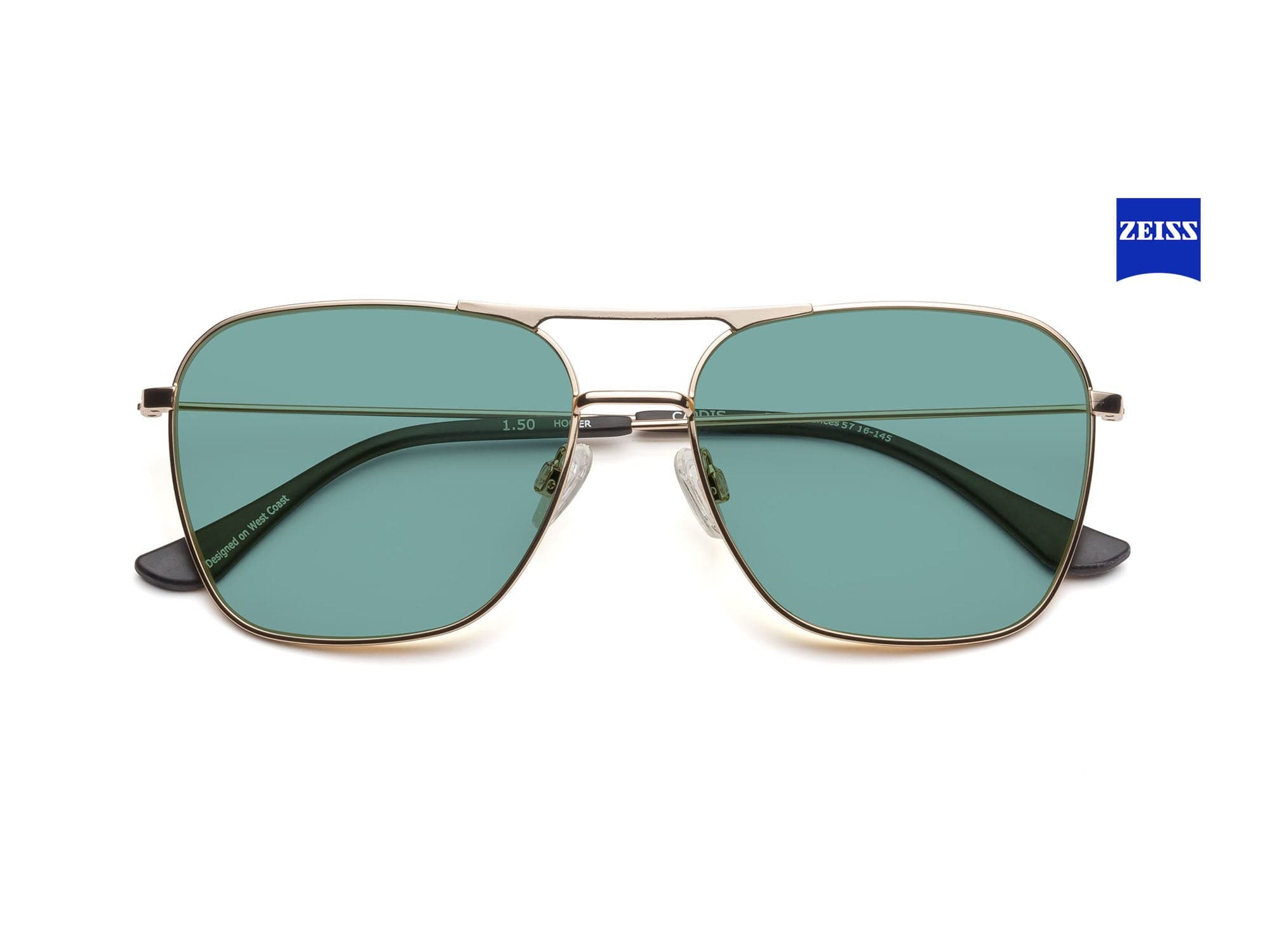 Hooper Zeiss LightPro Sunglasses - Polished Gold Green | Caddis