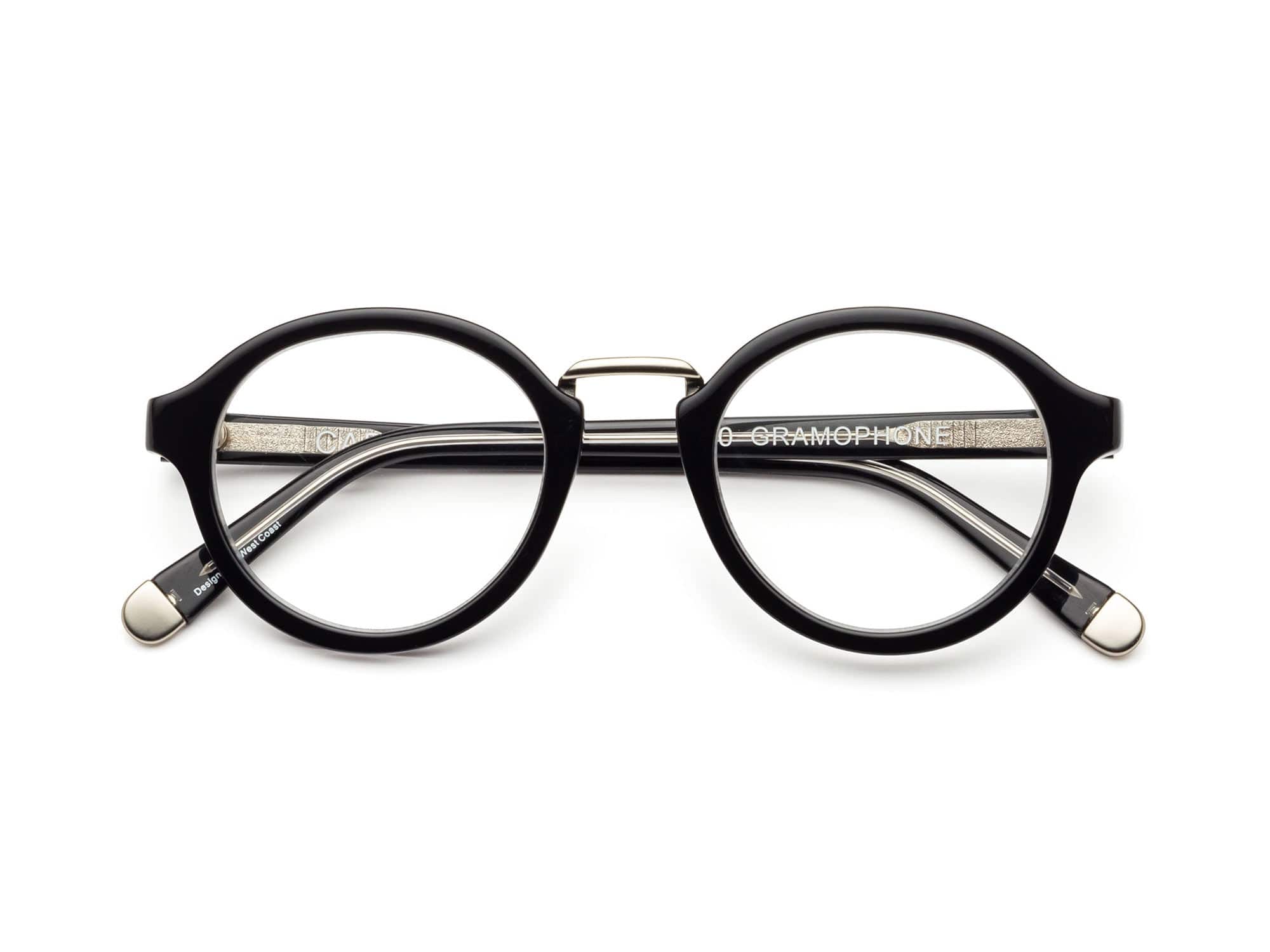 Gramophone Reading Glasses - Gloss Black | Caddis – Caddis display picture 3