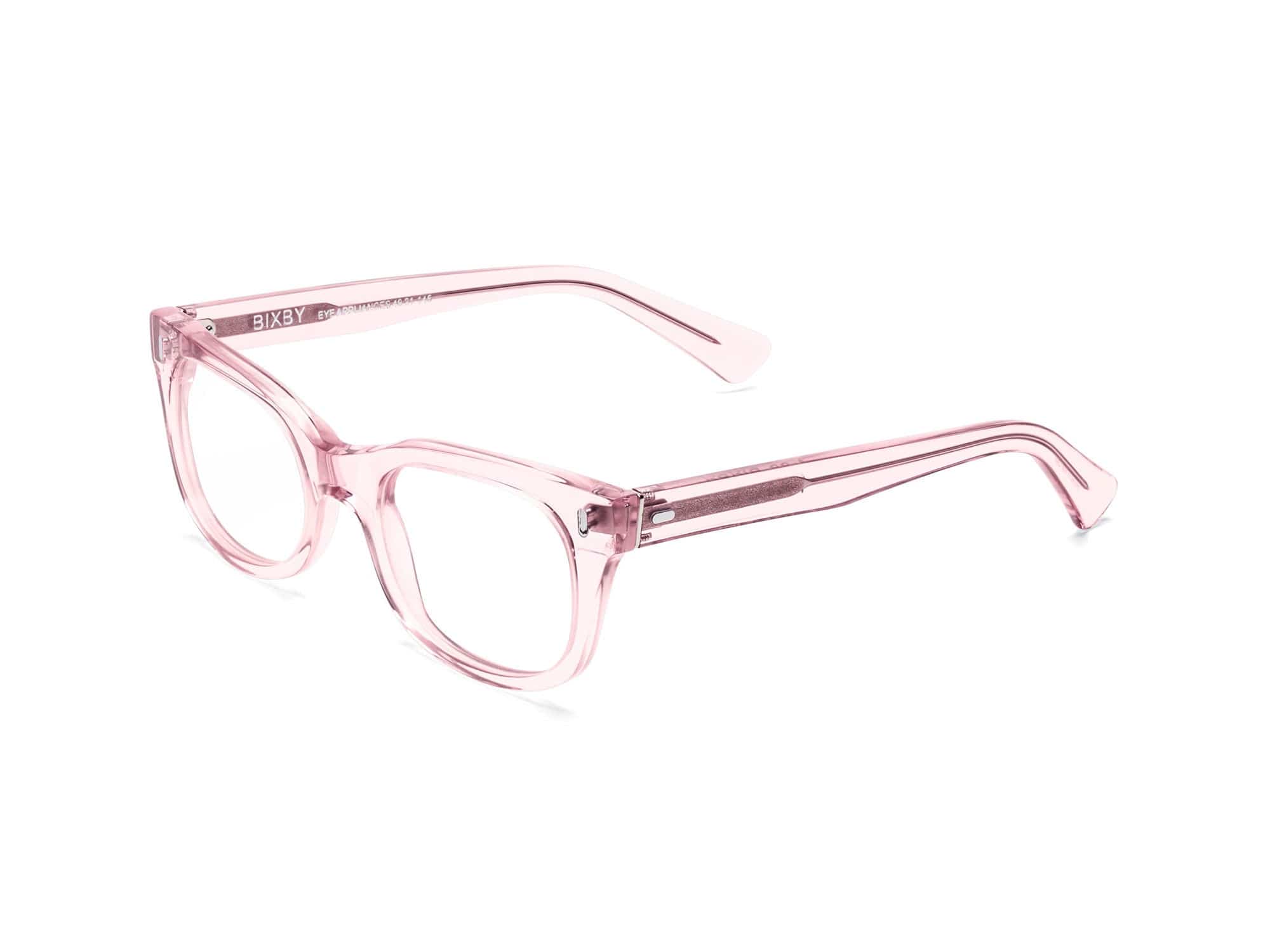 Bixby Reading Glasses - Polished Clear Pink | Caddis – Caddis