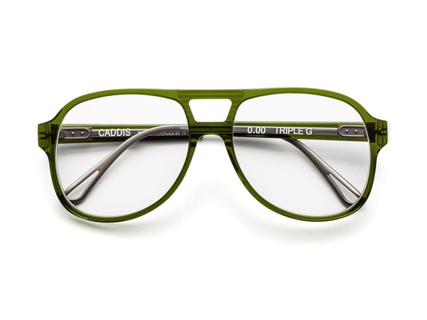 Triple G Reading Glasses - Heritage Green and Vodka | Caddis – Caddis